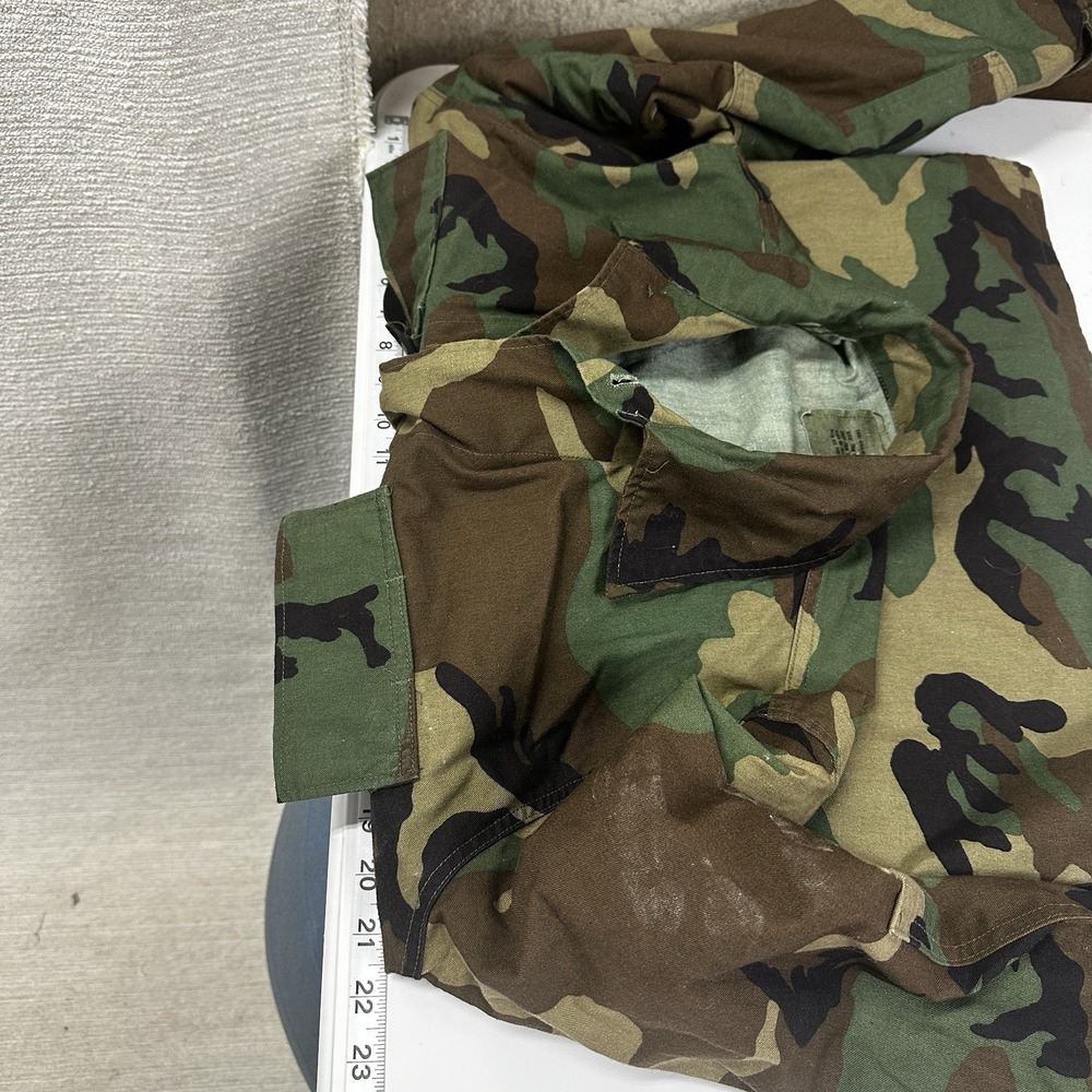 Vintage Men's Military Army Shirt Jacket Shacket S/M Woodland Camo Gorpcore Y2K - Picture 7 of 11